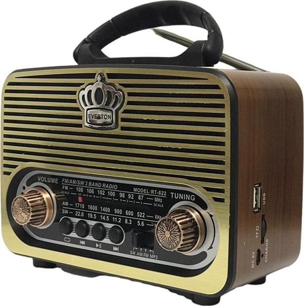 Everton Rt-822 Bluetooth Fm-usb-Tf Card-Aux Nostaljik Radyo - Image 1