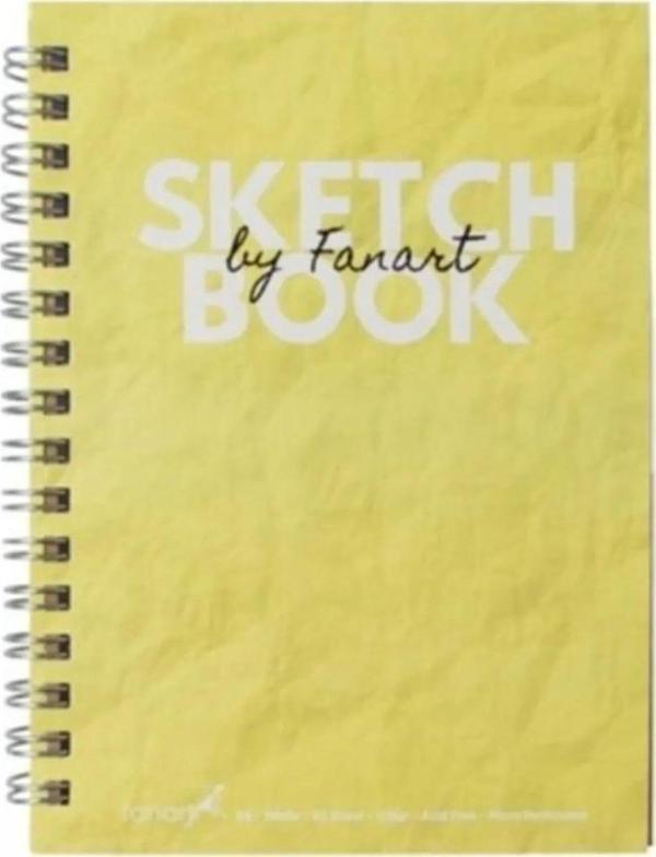 Fanart Academy Sketch Book 120 GR Spiralli 50 YP A4 Sarı 8674 - Image 1