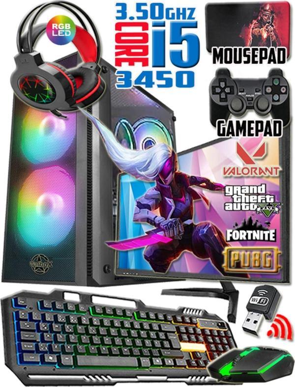 Warbox Power I5 3450 Turbo:3.50Ghz 16Gb Ram 256Gb Ssd 250Gb Hdd R7 240 4Gb E.Kartı 21.5" Monitör Gaming Set - Image 1