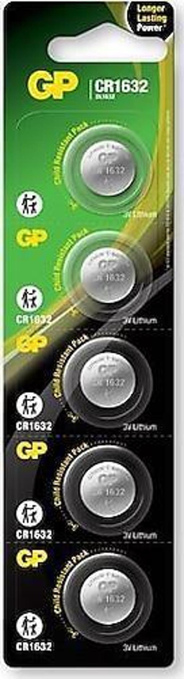 Gp CR1632-C5 3V Lityum Düğme Pil 5'li Paket - Image 1