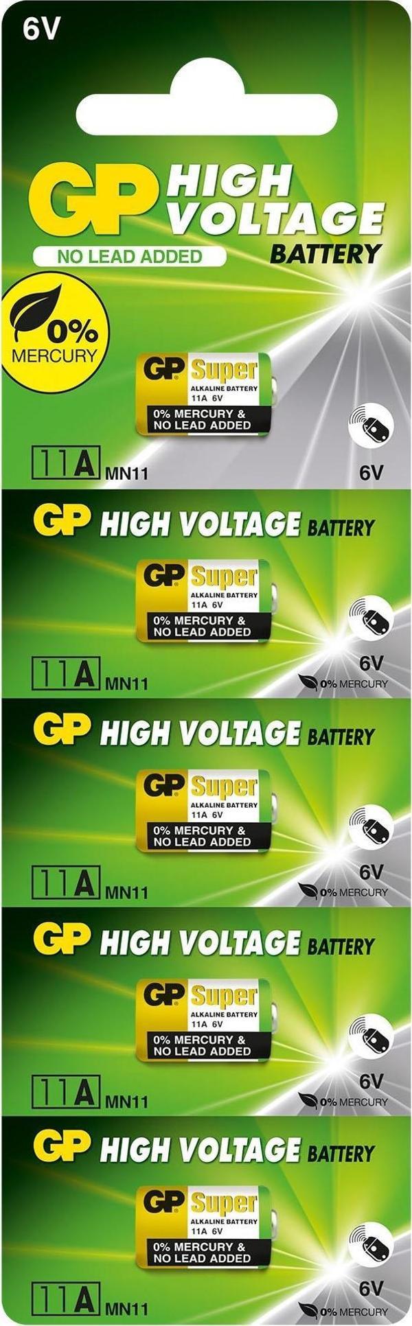 GP GP11A-C5 11A 6V Yüksek Voltaj Spesifik Pil 5'li Paket - Image 1