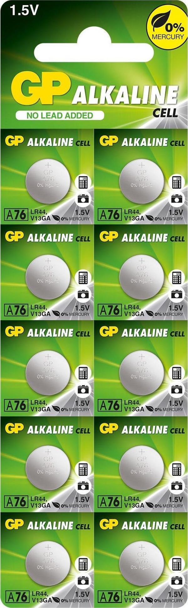 GP GPA76-2C10 LR44 Alkalin Düğme Pil 10'lu Paket - Image 1