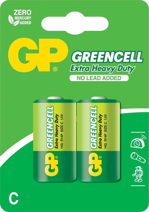 GP Greencel R14 Orta Boy Çinko Pil 2'li Paket GP14G-U2 - Image 1