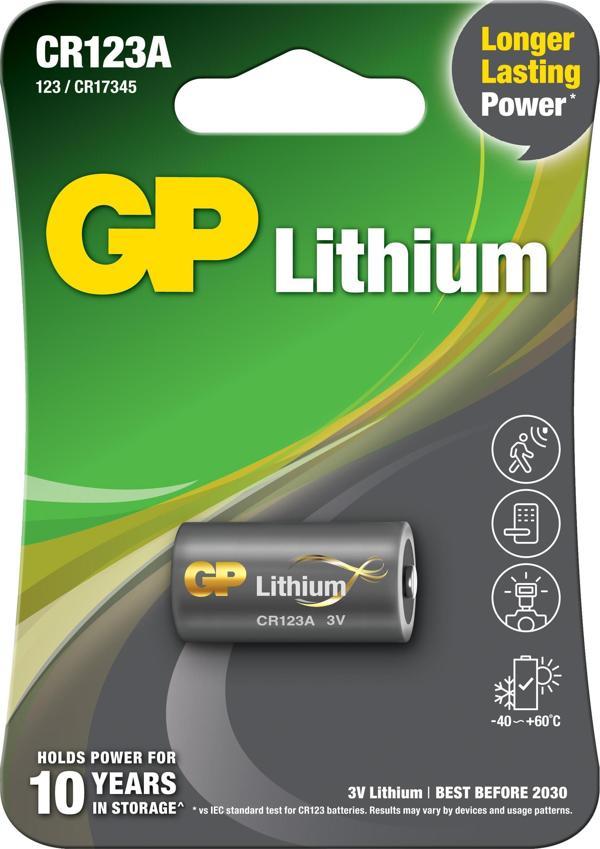 GP CR123A 3V Lityum Tekli Paket Pil (GPCR123A-U1) Fotoğraf Makinesi Pili - Image 1