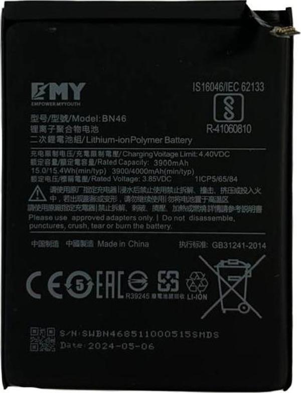 EMY Xiaomi Redmi Note 8 Batarya 3900mAh BN46 - Image 1