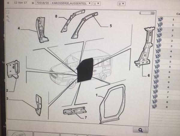 FIAT DOBLO SOL ORTA DİREK TAKVİYE SACI  KOMPLE 46742002 - Image 1