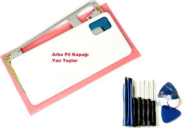 Tkgz Samsung Galaxy A51 (SM-A515) KASA Arka Pil Batarya Kapağı (TAMİR SETİ) BEYAZ - Image 1
