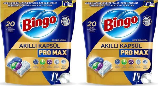 Bingo Akıllı Kapsül Pro Max Bulaşık Makinesi Tableti 20 li x 2 Adet (40 Kapsül) - Image 1