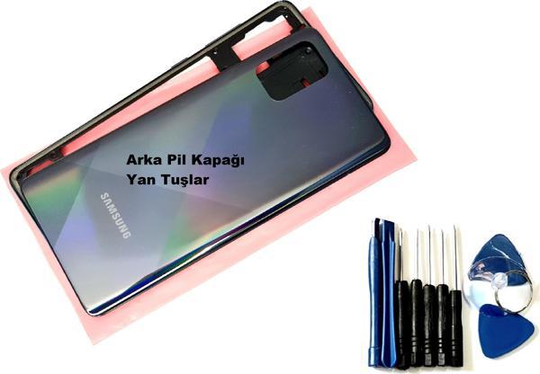 Tkgz Samsung Galaxy (SM-A715) A71 KASA Arka Pil Batarya Kapağı (TAMİR SETİ) SİYAH - Image 1