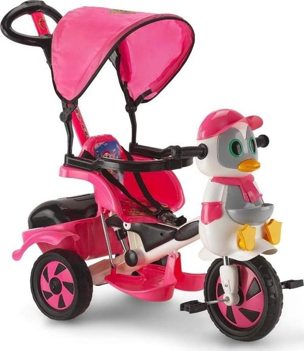 Dilaver Baby Poufi Penguen Ebeveyn Kontrollü Çocuk Bisikleti Pembe - Image 1