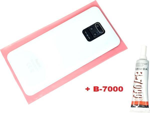 Tkgz Xiaomi Redmi Note 9S Arka Kapak Batarya Kapağı (LENSLİ CAM) (B-7000) BEYAZ - Image 1