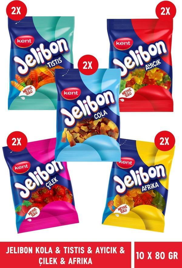 Jelibon Kola & Tıstıs & Ayıcık & Çilek & Afrika 80 gr - 10 Adet - Image 1