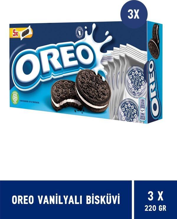 Oreo Vanilyalı Bisküvi 220 gr - 3 Adet - Image 1