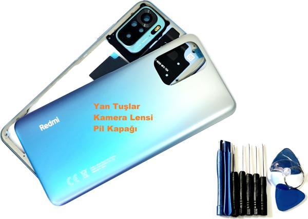 Tkgz Xiaomi Redmi Note 10S (4G) KASA Arka Pil Batarya Kapağı (TAMİR SETİ) MAVİ - Image 1