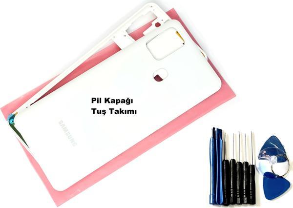 Tkgz Samsung Galaxy A21S KASA Arka Pil Batarya Kapağı (TAMİR SETİ) BEYAZ - Image 1