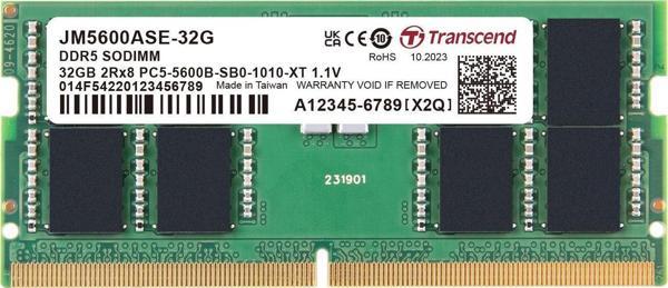 Transcend JM5600ASE-32G 32GB DDR5 5600Mhz CL46 1.1V Notebook Ram - Image 1