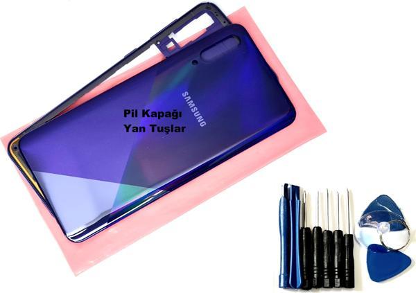 Tkgz Samsung Galaxy A30S A307 KASA Arka Pil Batarya Kapağı (TAMİR SETİ) MAVİ - Image 1