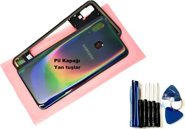Tkgz Samsung Galaxy A40 A 405 KASA Arka Pil Batarya Kapağı (TAMİR SETİ) SİYAH - Image 1