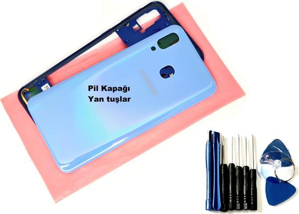 Tkgz Samsung Galaxy A40 A 405 KASA Arka Pil Batarya Kapağı (TAMİR SETİ) MAVİ - Image 1