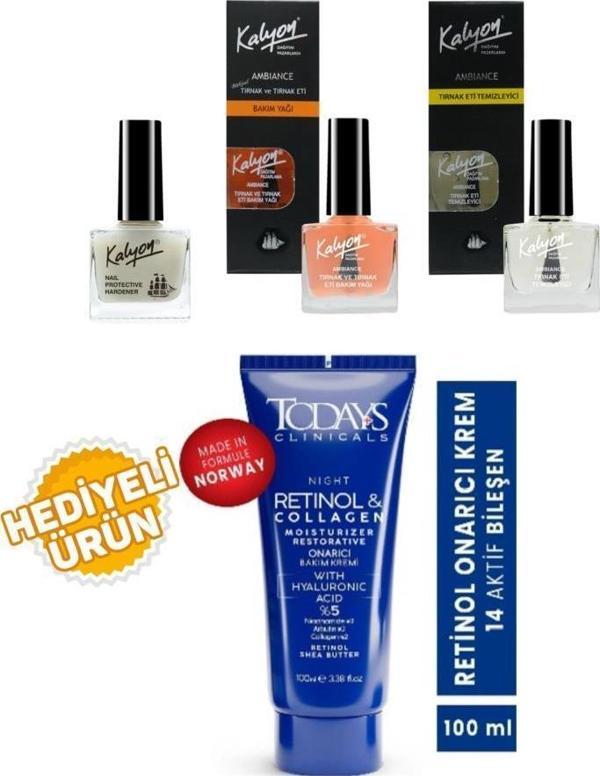 Kalyon Tırnak Güçlendirici+Bakım Yağı+Et Temizleyici+Todays Onarıcı Krem 100Ml Hediyeli - Image 1