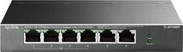 Tp-Link TL-SF1006P 5 Port 4 Port Poe+ 10-100 Mbps 2 Port Uplink Switch Çelik Kasa - Image 1
