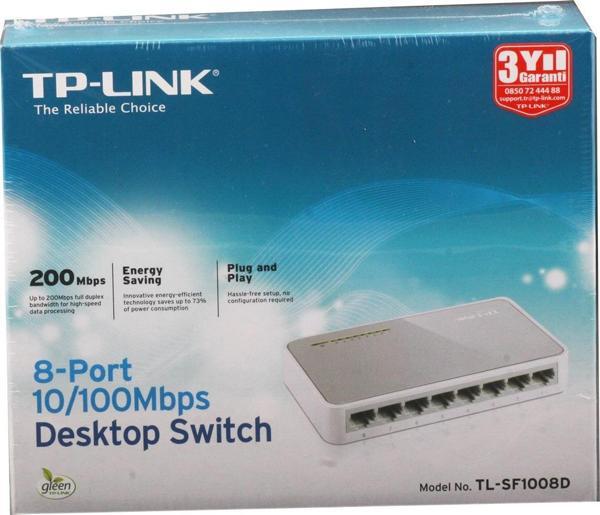 Tp-Link TL-SF1008P 8 Port 4 Port Poe+ 10-100 Mbps Switch Çelik Kasa - Image 1