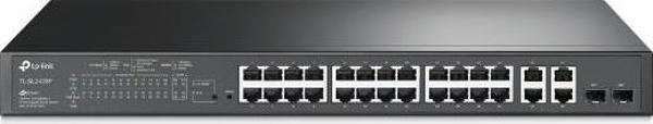 Tp-Link TL-SL2428P 24 Port 10-100 Poe+ Switch 4 Port SFP Çelik Kasa Rack Mount - Image 1