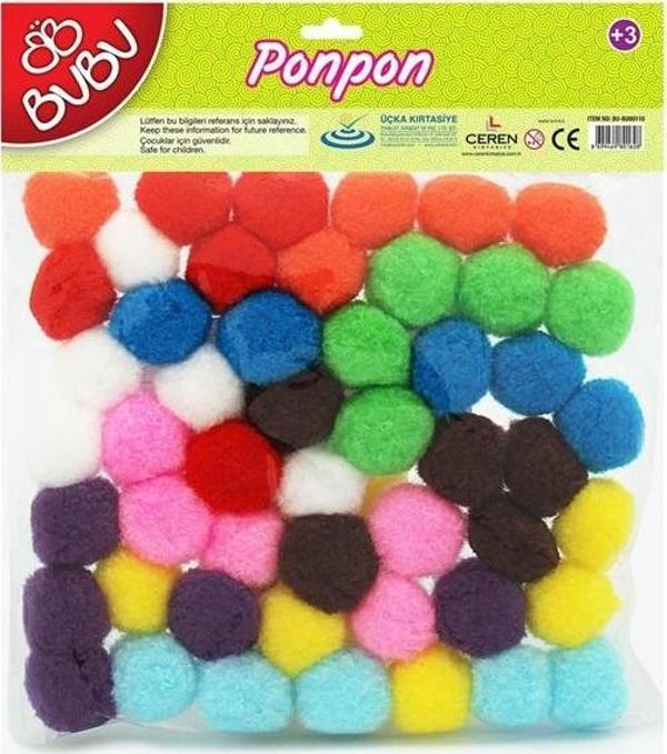 Bu-Bu Pon Pon 3 CM 50 Lİ Karma Bu-Bu00110 - Image 1