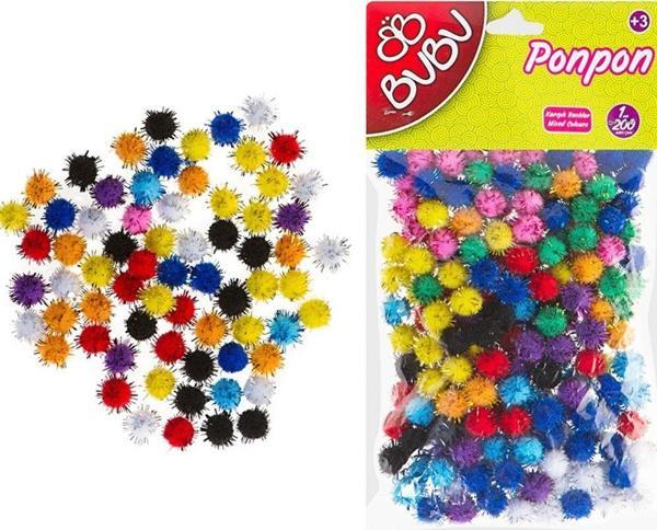 Bu-Bu Pon Pon Simli 1 Cm 200 Lü Karma 10x10 BUBU00111 - Image 1