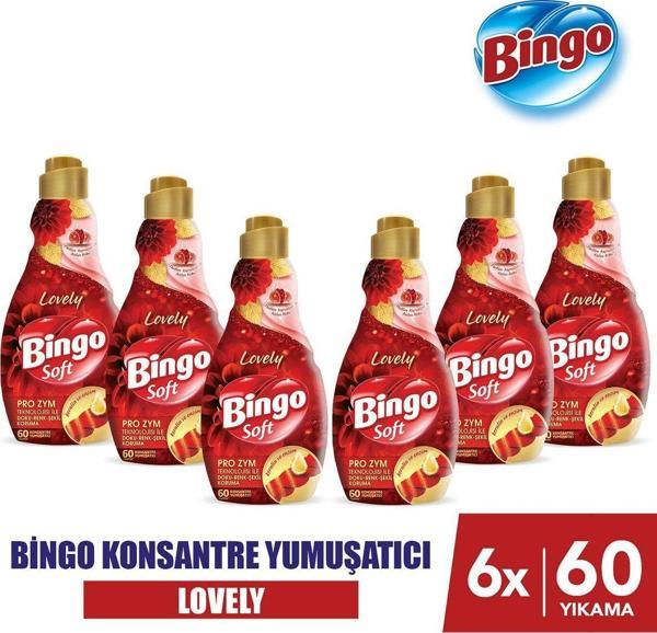 Bingo Soft Konsantre Çamaşır Yumuşatıcısı Lovely 1440 ml X 6 Adet - Image 1