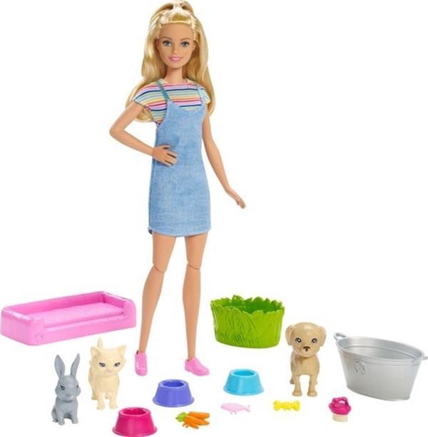 Barbie Ve Hayvanları Banyo Eğlencesinde Oyun Seti FxH11 - Image 1