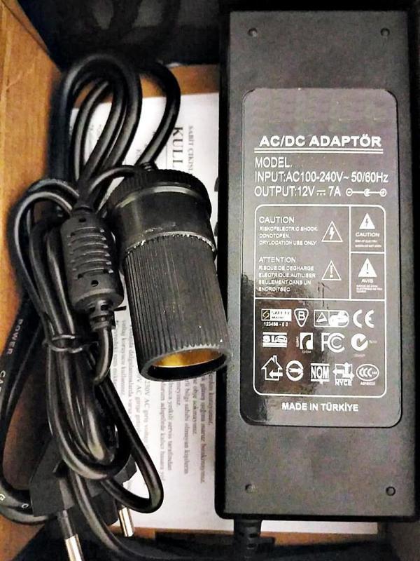 Çakmak Adaptörü Araç Çakmaklık Çevirici Oto buzdolabı Ev Tipi Çevirici Adaptör 84W/7A/12Volt - Image 1
