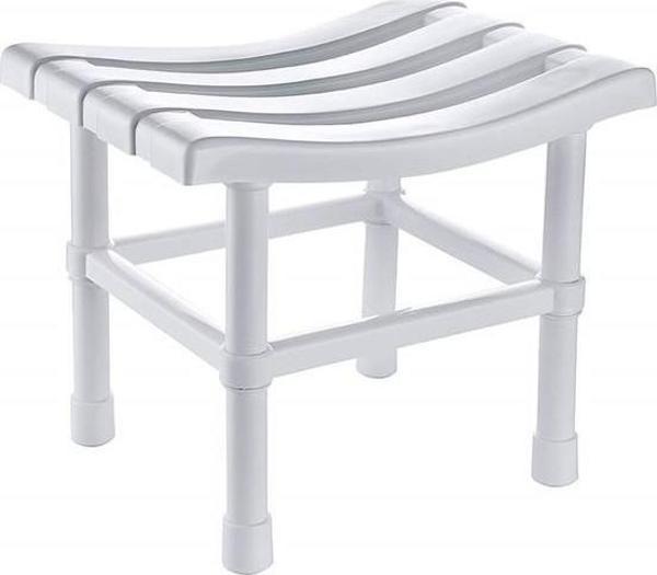 Çelik Ayna Kare Banyo Taburesi Çok Amaçlı Tabure Beyaz CLK-124 - Image 1