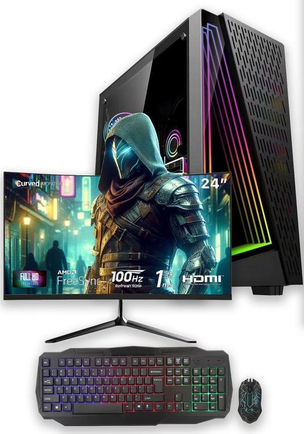 e-Vix Europa i5-4440 16GB 256GB SSD RX 580 8GB 24" Oyuncu Masaüstü Bilgisayarı - Image 1