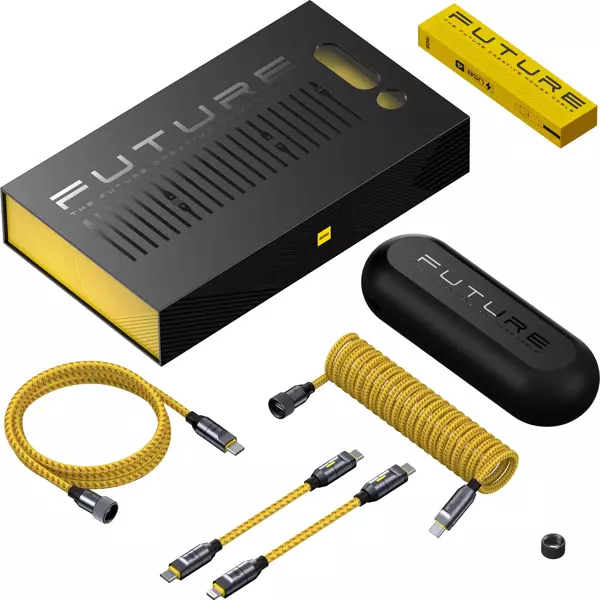 Aohi Creative Type-C to Type-C+Lightning 240W Uzayabilen 2,6m Süper Hızlı Şarj Kablo Seti - Image 1