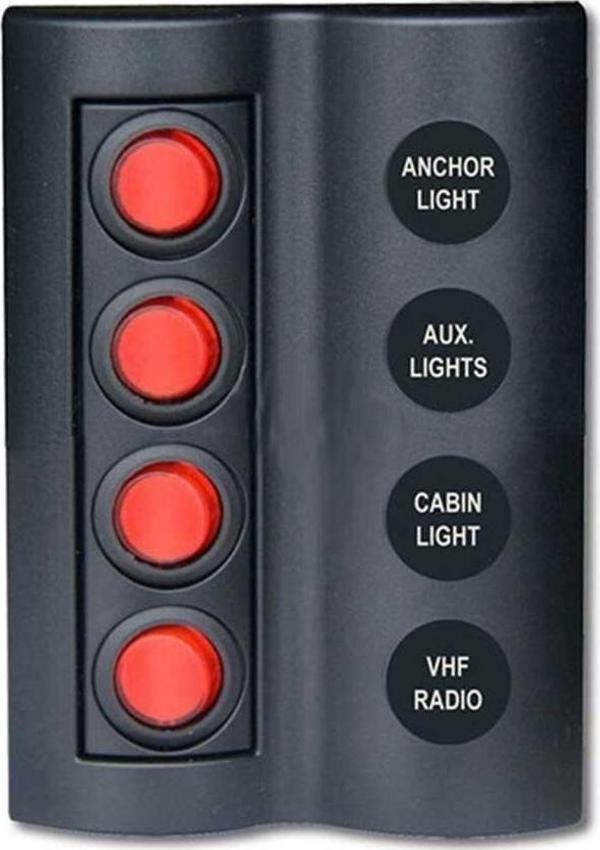 BFY Marin Sigortali Switch Panel Tip:4 Anahtarlı - Image 1