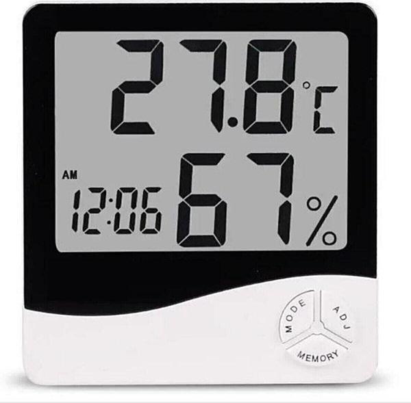 Dijital Termometre Sıcaklık Ve Nem Ölçer Masa Saati Alarm - Image 1