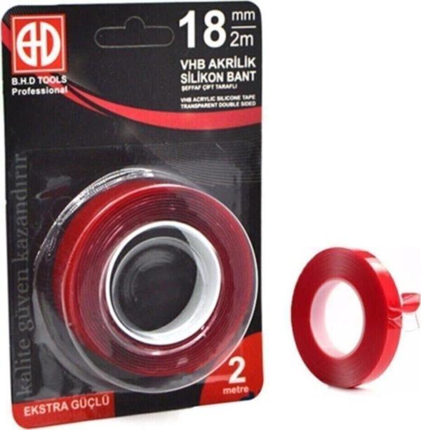 WUVERA 18mmx2m Çift Taraflı Akrilik Silikon Bant Bhd Silikon Çift Taraflı Bant - Image 1