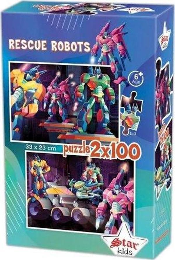 Star Kurtarma Robotları, 2X100 Parça Puzzle - Image 1