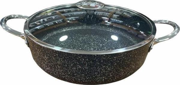 OMS İndüksiyon Uyumlu Granit 24 cm Karnıyarık Tencere Siyah 3316 - Image 1