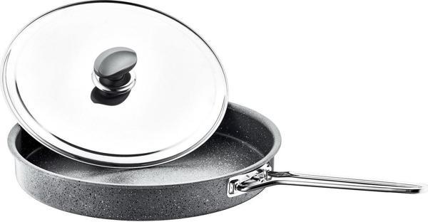 OMS Granit 34x5 Hamsi Tava Metal Kapaklı Gri 3222070734GRİ - Image 1