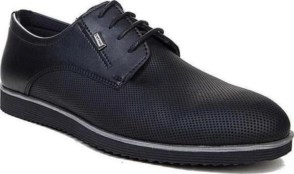 Conteyner 682-24 Deri Casual Erkek Ayakkabı Gürçek Siyah - Image 1