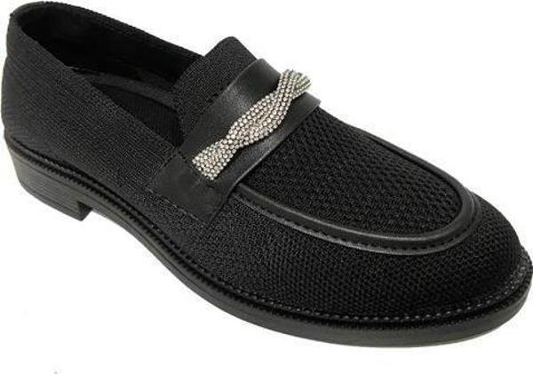 Defne 4851 Triko Trend Fashıon Taşlı Kadın Babet - Image 1