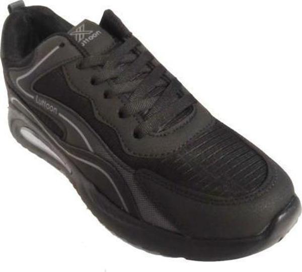 Luttoon 4184-24 Deri Anatomik Hafıza Taban Erkek Sneaker Siyah Füme - Image 1