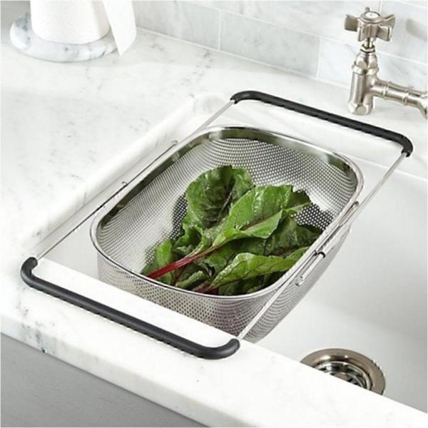 IKEA İdealisk Paslanmaz Çelik Metal Köşeli Dikdörtgen Süzgeç 34 X 23 Cm - Image 1