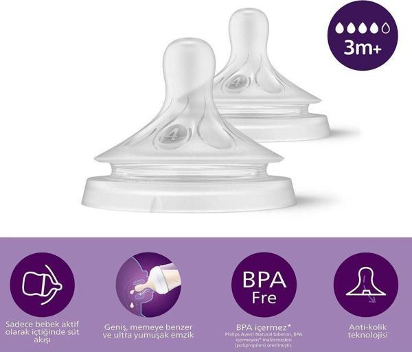 Philips Avent Doğal Tepkili Natural Response 2Li Biberon Emziği 4No 3+ Ay - Image 1