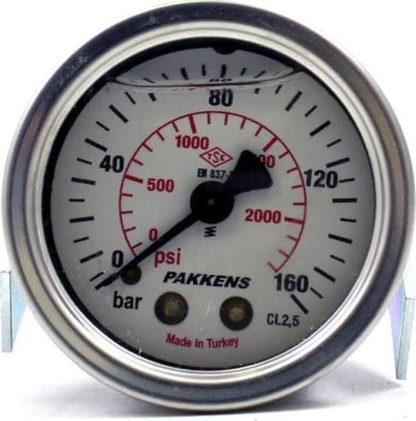 Pakkens 0-160 Bar 50 mm Arkadan Bağlantılı Panotipli Gliserinli Manometre G 1/4 inç - Image 1