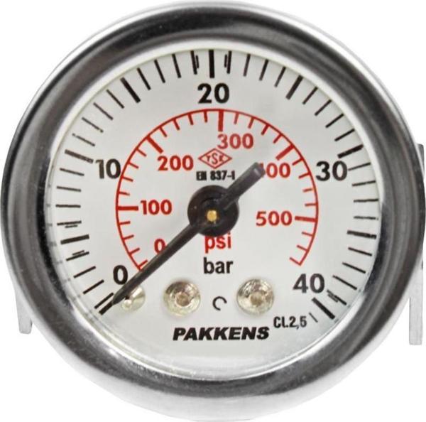 Pakkens 0-40 Bar 40 mm Arkadan Bağlantılı Panotipi Kuru Manometre G 1/8 inç - Image 1