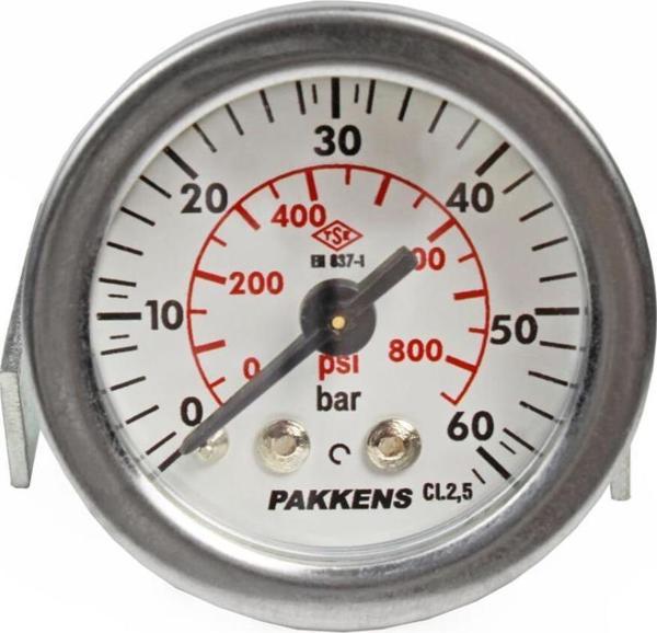 Pakkens 0-60 Bar 40 mm Arkadan Bağlantılı Panotipi Kuru Manometre G 1/8 inç - Image 1