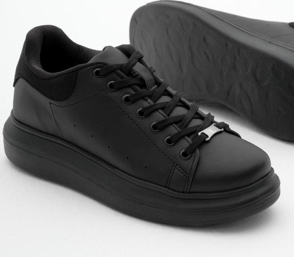Tonny Black Unisex Siyah Rahat Kalıp Yüksek Taban Bağcıklı Spor Ayakkabı - Image 1